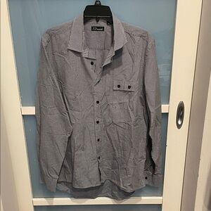 7 Diamonds Black and White Checkered Button-Down Shirt, XL, EUC